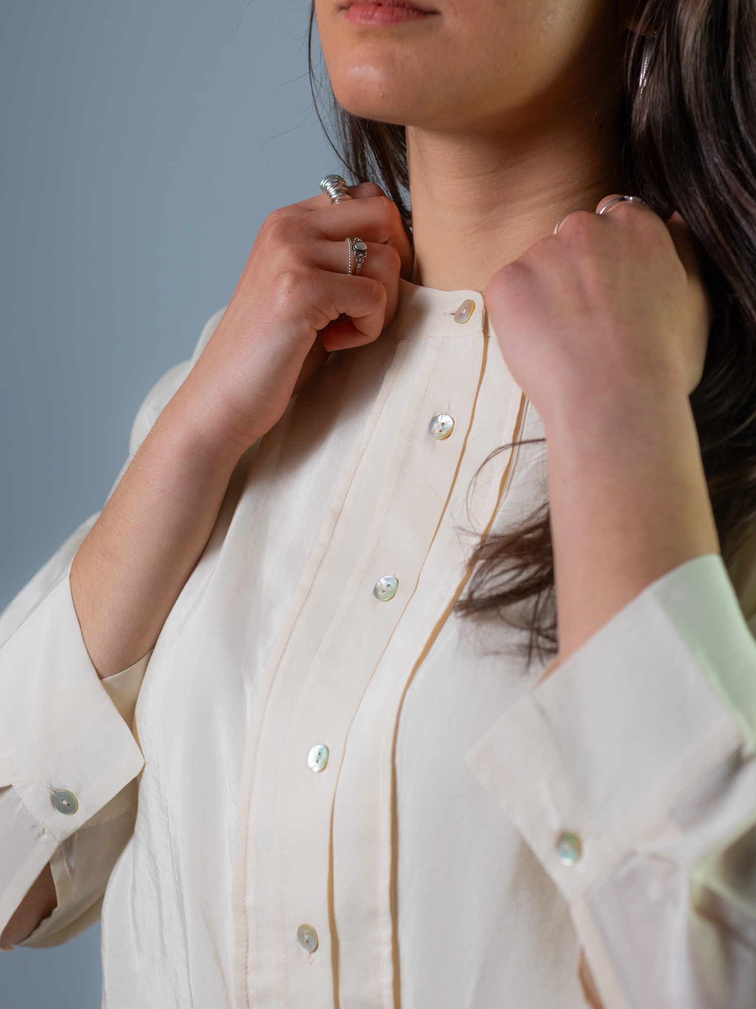 Bluse, beige – Bild 5