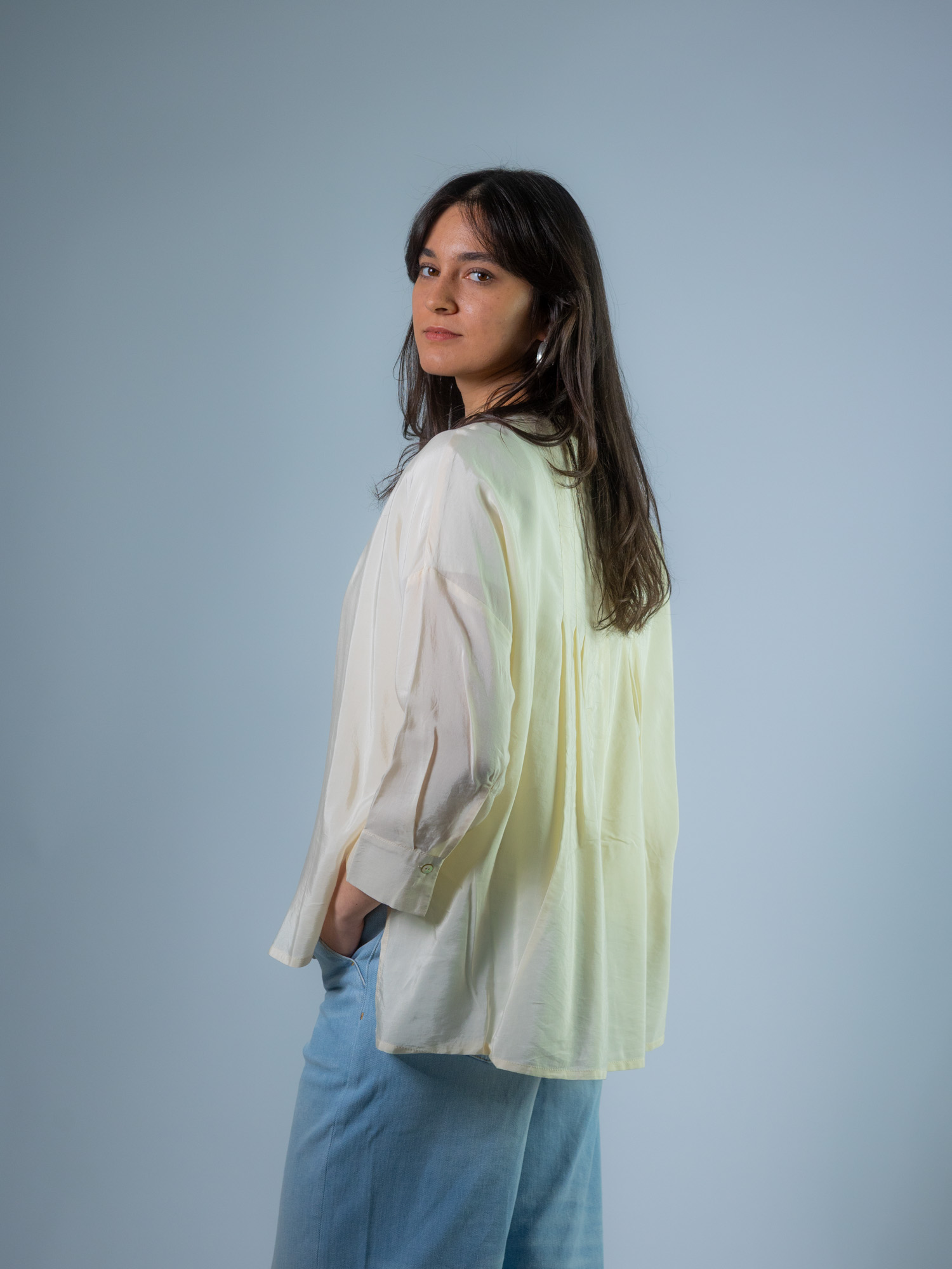 Bluse, beige – Bild 3