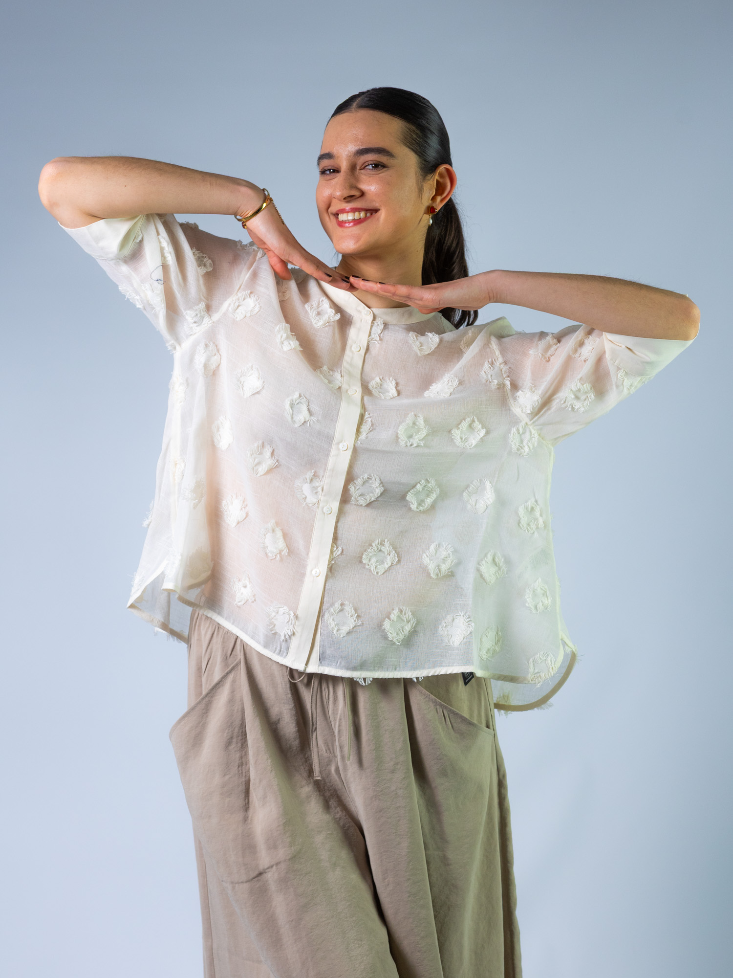 Bluse, ecru – Bild 4
