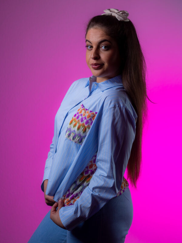 Bluse, gestreift