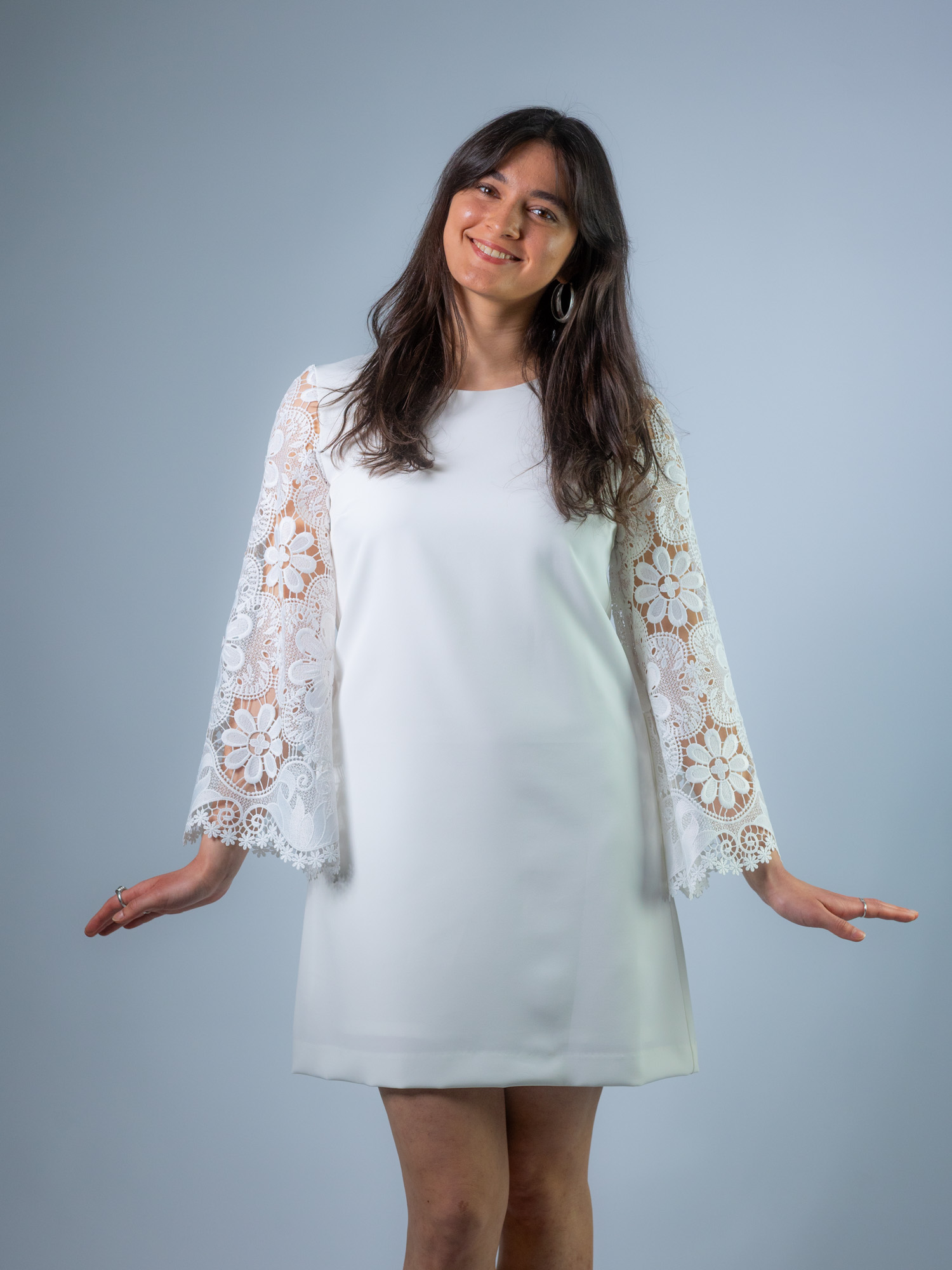 Minikleid, weiß – Bild 3