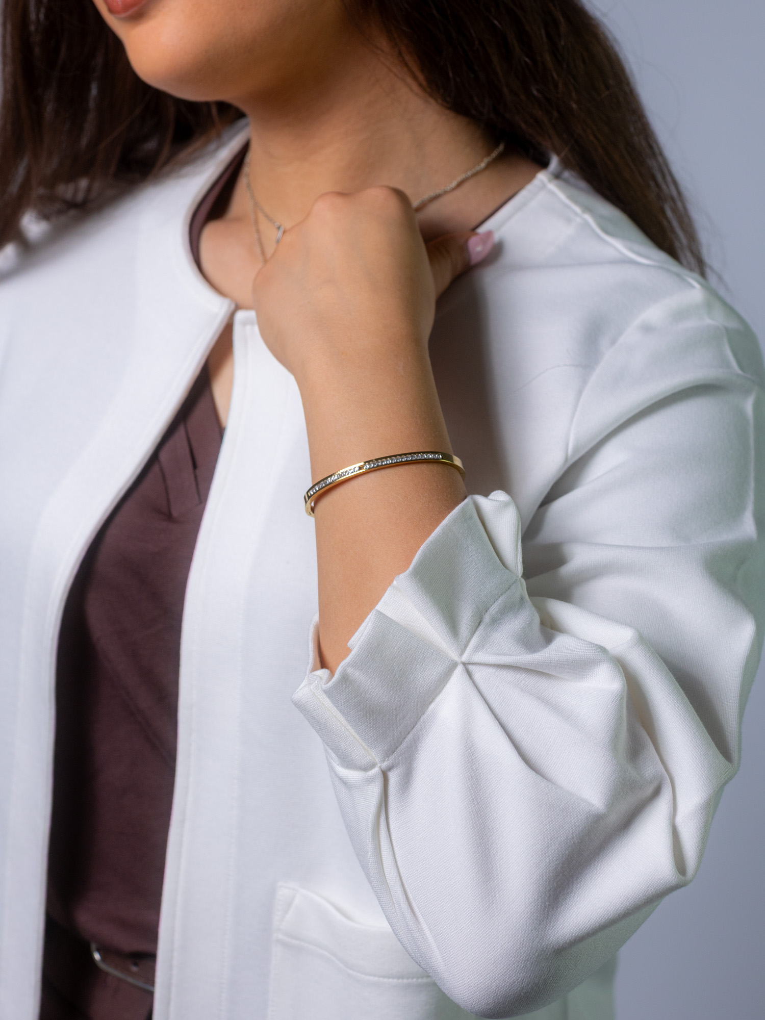 Jersey Blazer ecru – Bild 5