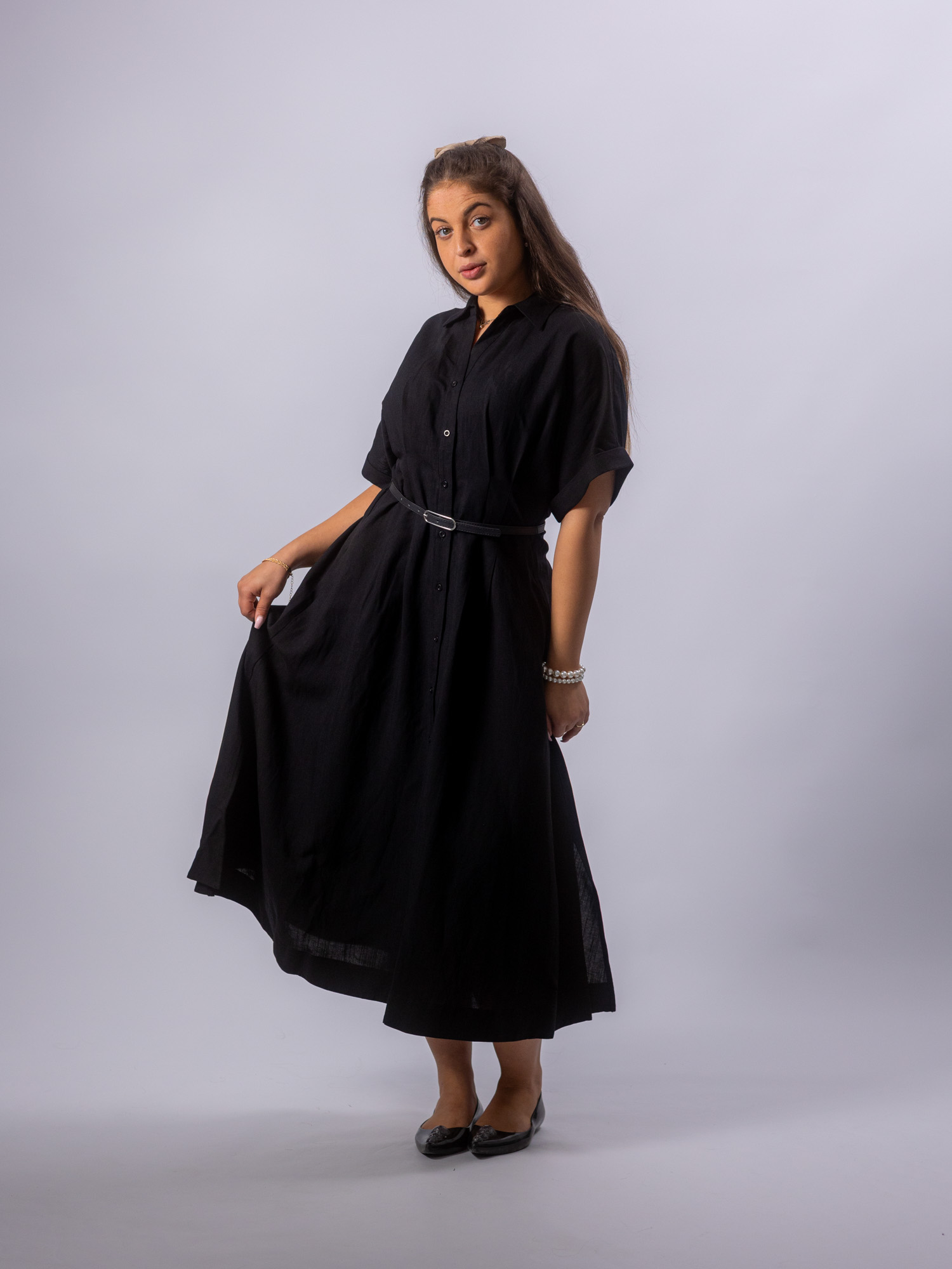 Leinenkleid schwarz – Bild 3