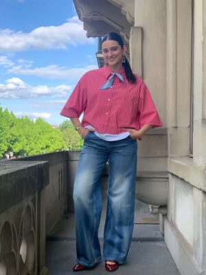 Palazzo-Jeans, denim