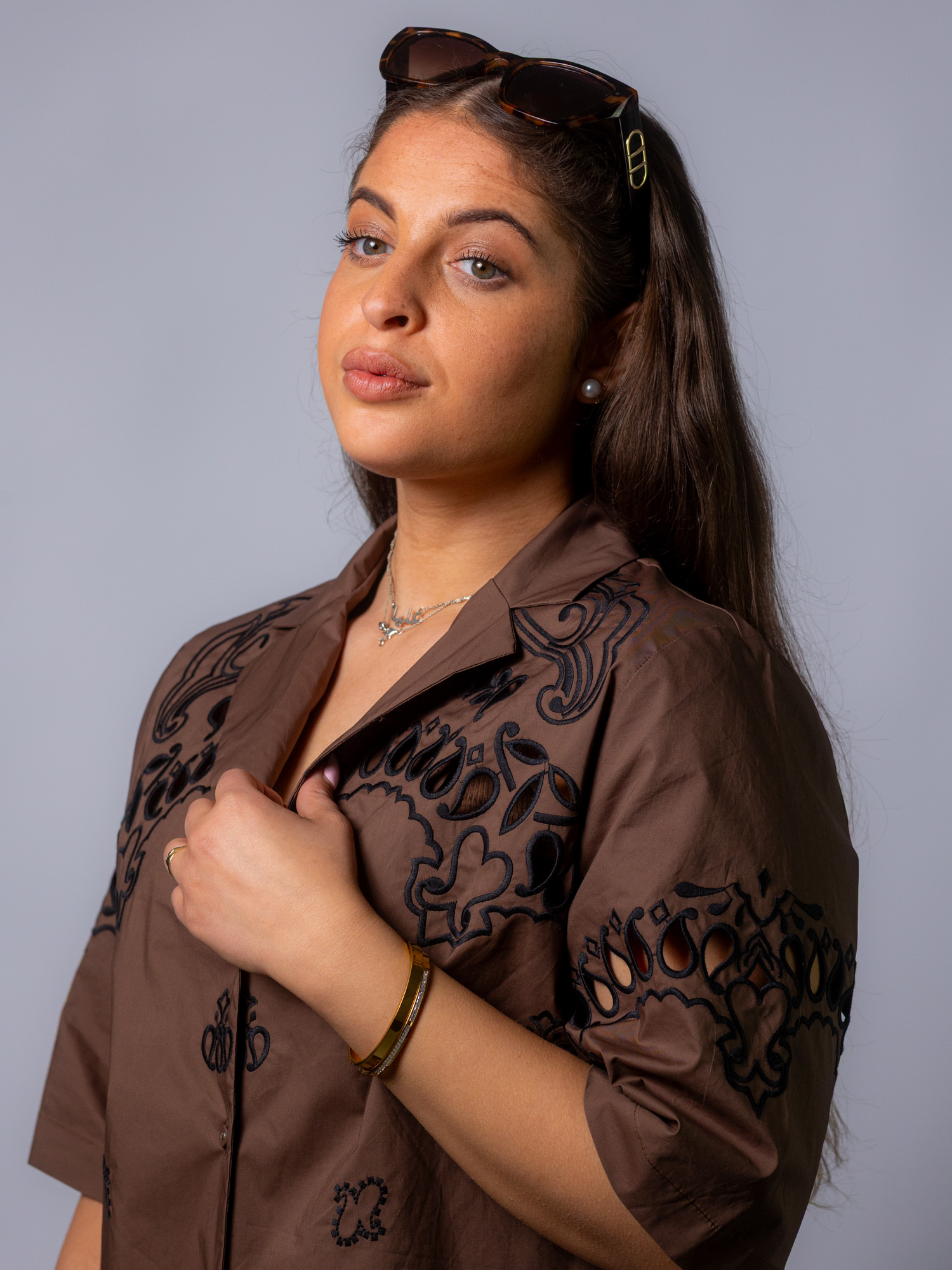 Blusenjacke braun – Bild 4
