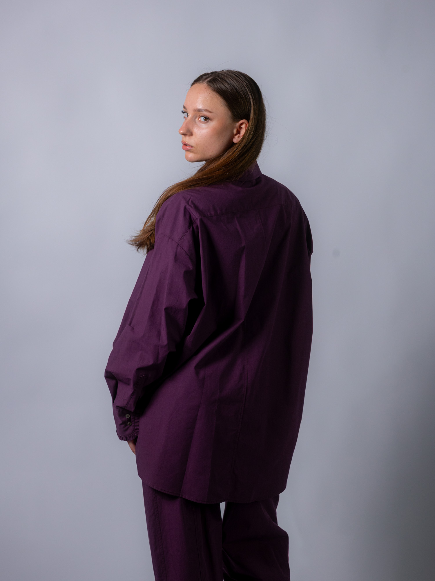 Longbluse bordeaux – Bild 2