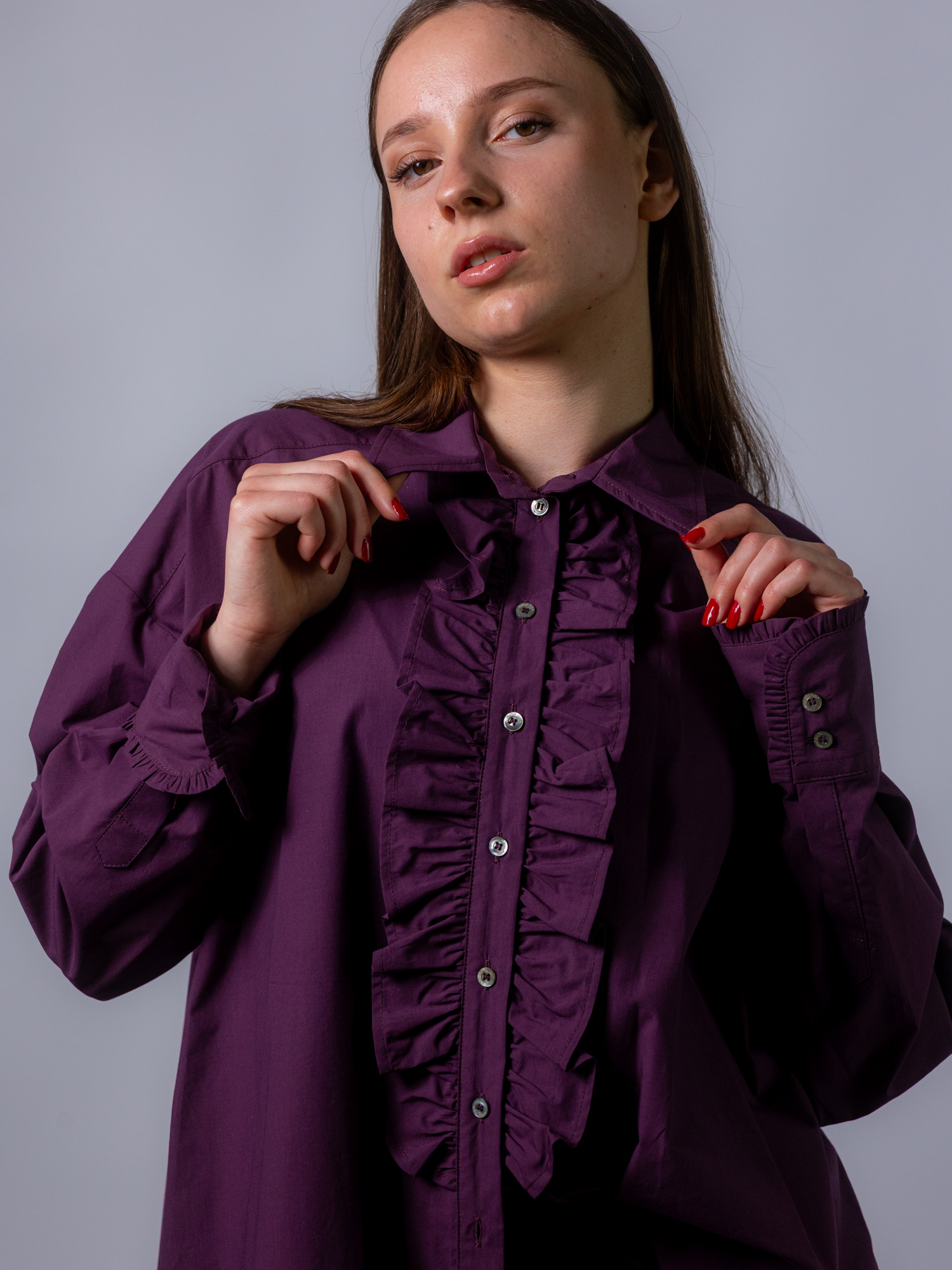 Longbluse bordeaux – Bild 5
