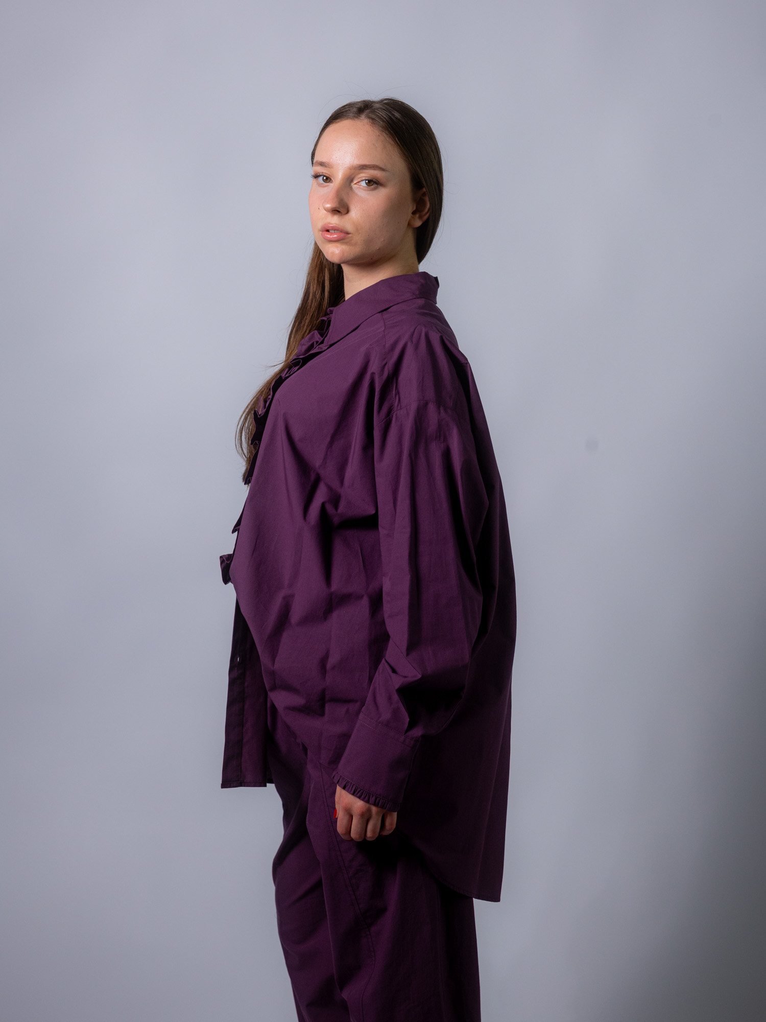 Longbluse bordeaux – Bild 3