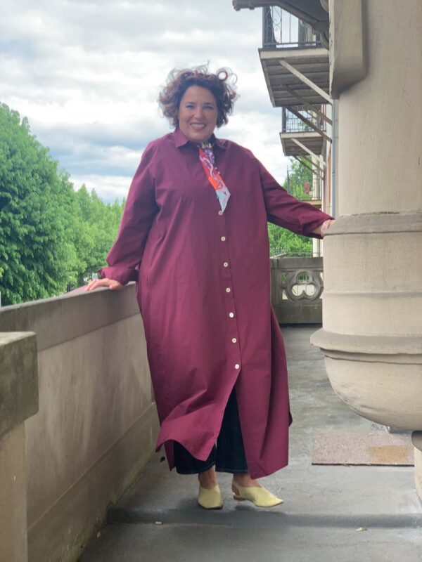 Kleid, Bordeaux – Bild 2